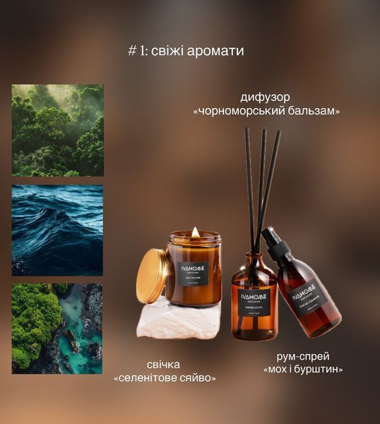 Купити Набір: бігсайз свічка + дифузор + спрей  | CANDLES FROM IZMAIL